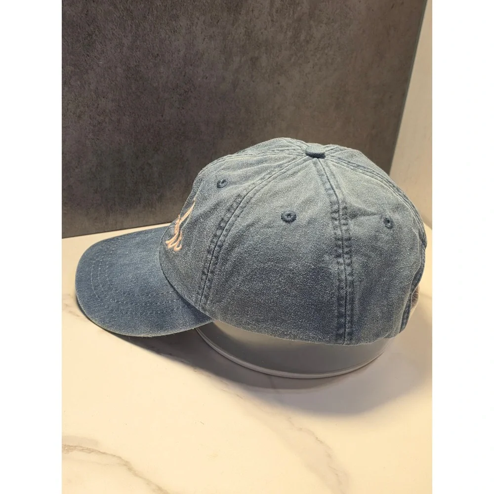 Adams Westlake Blue Denim Baseball Cap Pink Embroidered Dad Hat LP101